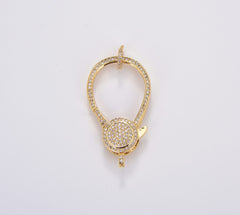 24K Gold Filled Lobster Claw Clasp CZ Micro Pave, Lobster Claw Clasp, Necklace Clasp, Bracelet Clasp, Cubic Zirconia, Clasp, 40x22mm, CL233