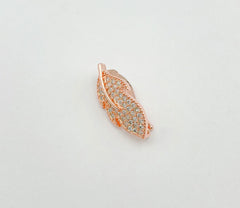 18K Gold Filled Pendant Bail Leaf CZ Clasp, Removable Pendant Bail Clasp, Necklace Enhancer, Removable Charm, Bracelet Clasp, 25x11mm, CL237