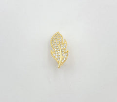 18K Gold Filled Pendant Bail Leaf CZ Clasp, Removable Pendant Bail Clasp, Necklace Enhancer, Removable Charm, Bracelet Clasp, 25x11mm, CL237