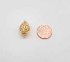 18K Gold Filled Teardrop Shape Screw Clasp, Connector Clasp, Screw Lock Clasp for Necklace Bracelet Jewelry Making Supply, 23x13mm, CL238