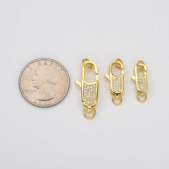 18K Gold Filled Rectangle Lobster Claw Clasp Closure Findings Supply for Jewelry Making Supply, 25/20/16mm, CL240