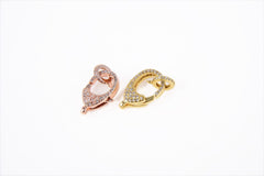 18K Gold Filled Lobster Claw Clasp, Cubic Zirconia Clear Micro Pave Lobster End Clasp, Cubic Clasp Enhancer, Jewelry Making Supply, 25x13mm, CL285