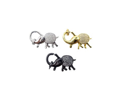 24K Gold Filled Elephant Clasp, CZ Micro Pave, Micro Pave CZ, Connector Clasp, Buckle Clasp, Connector Clasp 38x20mm, CL287