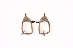 18K Gold Filled Cubic Zirconia Buckle Clasps, CL302