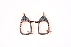 18K Gold Filled Cubic Zirconia Buckle Clasps, CL302