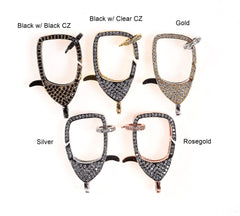 18K Gold Filled Cubic Zirconia Buckle Clasps, CL302