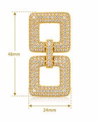 Gold Filled CZ Square Connector Clasp, Pave Crystal Link Jewelry Clasp, Square Bracelet & Necklace Connector, DIY Jewelry Findings, CL311
