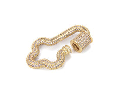 24K Gold Filled Cross Screw Clasp CZ Micro Pave, Cubic Zirconia Micro Pave Cross Shaped Unique Clasps, Connector Clasps, Buckle Clasp, 36x22mm, CL339