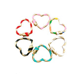 24K Gold Filled Enamel Heart Screw Clasp Gold Plated, Interlocking Clasps, Heart Shape Screw Buckle Clasp, Gold Plated Heart Clasp, 25x22mm, CL342