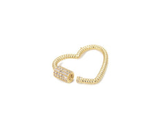 24K Gold Filled Heart Screw Clasp CZ Micro Pave, Interlocking Clasp Micro Pave Cubic Zirconia Heart Shaped Clasp, Unique Buckle Clasps, 24x20mm, CL344
