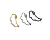 24K Gold Filled Angel Wings Cubic Zirconia Pave Screw Clasp, Carabiner Screw Clasp, Carabiner Lock, Bracelet Clasp, Necklace Clasp, Wings Clasp, 30x15mm, CL395