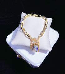 24K Gold Filled Princess Cut Cubic Zirconia Toggles, CZ Pave Toggle Clasp, Bracelet Clasp, Necklace Clasp, Cubic Zirconia, Toggle Clasps, 13mm, CL396