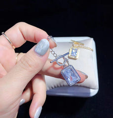 24K Gold Filled Princess Cut Cubic Zirconia Toggles, CZ Pave Toggle Clasp, Bracelet Clasp, Necklace Clasp, Cubic Zirconia, Toggle Clasps, 13mm, CL396