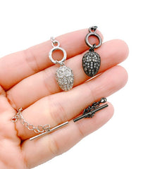 24K Gold Filled Snake Cubic Zirconia Micro Pave Toggle Clasp, Snake Clasp, Bracelet Clasp, Necklace clasp, Toggle Clasp, Cubic Zirconia, Clasps, 10x10mm, CL397