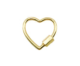 24K Gold Filled Heart Gold Plated Carabiner Clasp, Heart Screw Clasp, Heart Clasp, Carabiner Clasp, Necklace Clasp, Bracelet Clasp, 21x21mm, CL411
