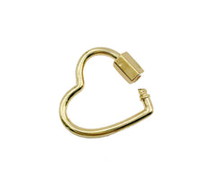 24K Gold Filled Heart Gold Plated Carabiner Clasp, Heart Screw Clasp, Heart Clasp, Carabiner Clasp, Necklace Clasp, Bracelet Clasp, 21x21mm, CL411