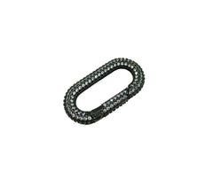 24K Gold Filled Carabiner Screw Clasp, Screw Clasp Oval Lock, Interlocking Oval Clasp, Pave Oval Shaped Lock Clasps, Multiple color, 1pc, CL447