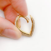 14K Gold Filled Snap Clasp, CZ Micro Pave Snap Clasp, Teardrop Clasp, CL448A