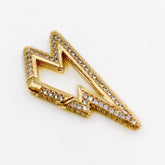 14K Gold Filled Snap Clasp, CZ Micro Pave Snap Clasp, Lightning Bolt Clasp, CL448E