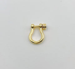 18K Gold Filled Screw Clasp Lock, Anchor Shackle, Gold Bracelet Clasps, Anchor Necklace, Sailor Bracelet Clasp Supply, 22x17mm, CL458