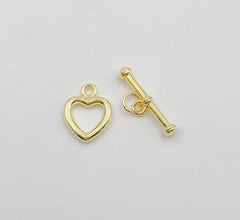 14K Gold Filled Heart Toggle Clasp, Toggle Clasp for Bracelet Necklace Jewelry Making Supply OT Clasp for Minimalist Jewelry, CL470