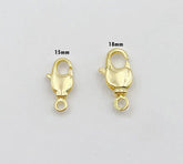 18K Gold Filled Thick Lobster Claw Clasp, Lobster Claw Clasp with Jump Ring for Bracelet, Necklace Jewelry Making Supply, 12/15/18mm, CL475