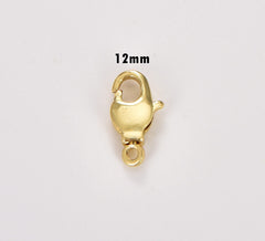 18K Gold Filled Thick Lobster Claw Clasp, Lobster Claw Clasp with Jump Ring for Bracelet, Necklace Jewelry Making Supply, 12/15/18mm, CL475