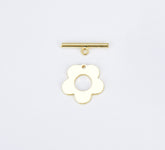 18K Gold Filled Flower Toggle Clasp 1 set, Dainty Flower Toggle Clasps OT Clasp for Bracelet Necklace Jewelry Making Supply, CL476