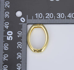 18K Gold Filled Dainty Twister Clasp, Oval Clasp, Shortener Twister Clip Clasp for Necklace Jewelry Making Supply, 26x20mm, CL482