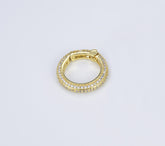 18K Gold Filled Micro Pave Spring Buckle Snap Clasp Spring Gate Ring, Trigger Round Ring, Push Snap Hook for Jewelry Fashion Supply, CL486
