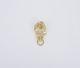 18K Gold Filled Lobster Clasp, CZ Clear Micro Pave Lobster End Clasp, Cubic Clasp Enhancer, DIY, Jewelry Making Supply, 21x10mm, CL487