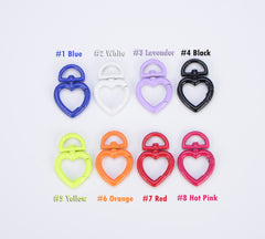 Colorful Enamel Heart Spring Clasp, CL490