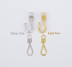 18K Gold Filled Eye and Hook Toggle Clasp, 1 pair, CL496