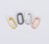 18K Gold Filled Carabiner Spring Push Clasp, Screw Clasp Oval Lock, Interlocking Oval Lock Clasp, Push Gate Clasp, 14x7mm, CL502