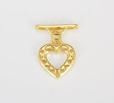 18K Gold Filled Heart Toggle Clasp with Jump Ring, CL506