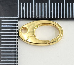 18K Gold Filled Spring Gate Ring Clasp, Push Gate Ring, Oval Ring Charm Holder, Gold Clasp Connector Charm, 15x9mm, CL513