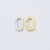 18K Gold Filled Spring Gate Clasp, Gate Clasp, Interlocking Oval Lock Clasp, Push Clasp, Spring Clasp, Spring Gate Pendant, 15x8mm, CL514