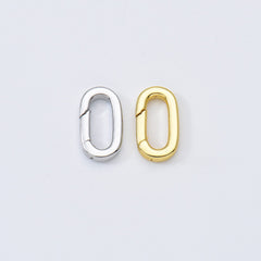 18K Gold Filled Spring Gate Clasp, Gate Clasp, Interlocking Oval Lock Clasp, Push Clasp, Spring Clasp, Spring Gate Pendant, 15x8mm, CL514
