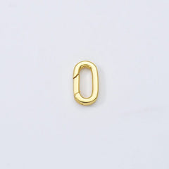 18K Gold Filled Spring Gate Clasp, Gate Clasp, Interlocking Oval Lock Clasp, Push Clasp, Spring Clasp, Spring Gate Pendant, 15x8mm, CL514