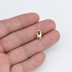18K Gold Filled Lobster Clasp, Lobster Claw with Jump Ring for Jewelry Necklace Bracelet Anklet Making, 11x6mm, CL518