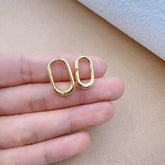 18K Gold Filled Carabiner Spring Push Clasp, Gold Filled Spring Gate Clasp, Interlocking Oval Lock Clasp, Spring Clasp, 19x12mm, CL525