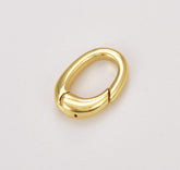 18K Gold Filled Spring Carabiner Clasp, Gold Filled Oval Spring Clasp, Gold Oval Clasp, Dainty Minimalist Clasp for Jewelry Making, 12x8mm, CL534