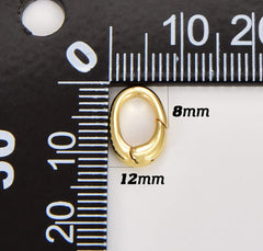 18K Gold Filled Spring Carabiner Clasp, Gold Filled Oval Spring Clasp, Gold Oval Clasp, Dainty Minimalist Clasp for Jewelry Making, 12x8mm, CL534