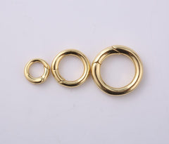 18K Gold Filled Dainty Gold Spring Gate Ring, Pull Gate Ring, Round Circle Ring, Clasp for Charm Holder Connector, CL557