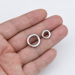 18K Gold Filled Dainty Gold Spring Gate Ring, Pull Gate Ring, Round Circle Ring, Clasp for Charm Holder Connector, CL557