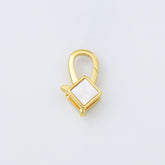 18K Gold Filled Diamond Shaped Lobster Clasp, Lobster Claw Shell Pearl Clasp for Necklace Bracelet Jewelry Making Supply, CL580