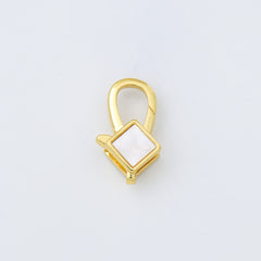18K Gold Filled Diamond Shaped Lobster Clasp, Lobster Claw Shell Pearl Clasp for Necklace Bracelet Jewelry Making Supply, CL580