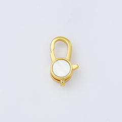 18K Gold Filled Round Buckle Lobster Clasp, Lobster Claw Shell Pearl Clasp for Necklace Bracelet Jewelry Making Supply, CL582
