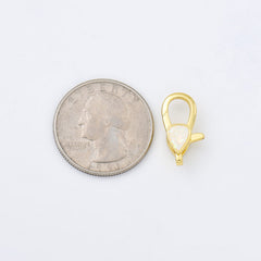 18K Gold Filled Opal Teardrop Clasp, Teardrop Shaped Lobster Claw Clasp for Necklace Bracelet Jewelry Making Supply, 10x18mm, CL593