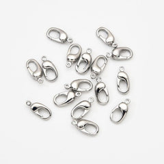 18K Gold Filled Gold and Silver Lobster Claw Clasp Closure Findings Supply for Necklace Bracelet Jewelry Making, 10x4mm, CL606